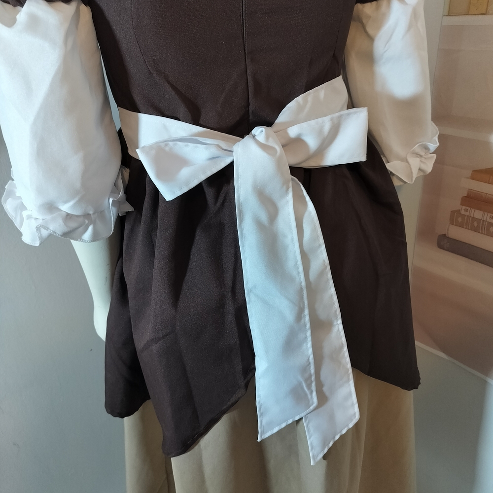 & Other Stories Brown and Cream Crisscross Dress - Picture 2 of 7
